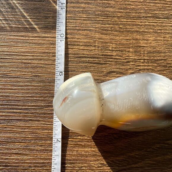 Orca agate mushroom carving crystal druzy black white grey gray cream - Picture 3 of 12